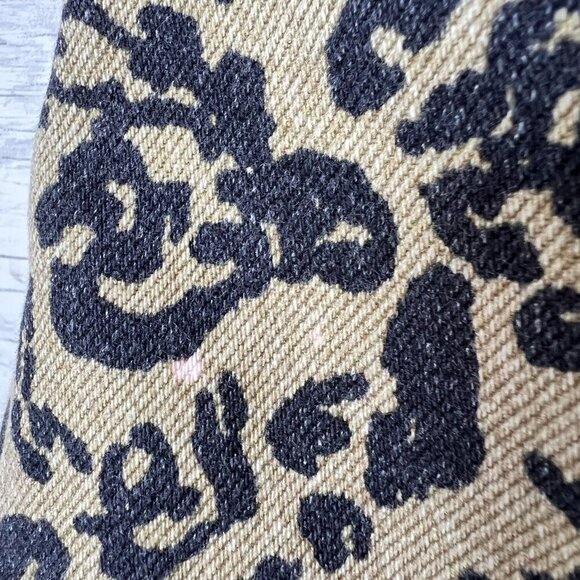 Madewell Skirt Womens Size 25 Rigid Denim A Line Leopard Mini 100% Cotton - Picture 6 of 16